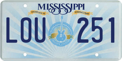 MS license plate LOU251