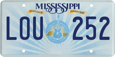 MS license plate LOU252