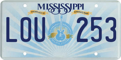 MS license plate LOU253