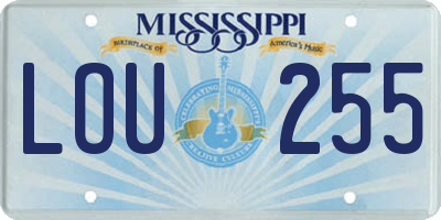 MS license plate LOU255