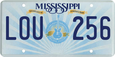 MS license plate LOU256