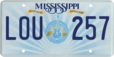 MS license plate LOU257
