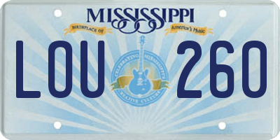 MS license plate LOU260