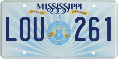 MS license plate LOU261
