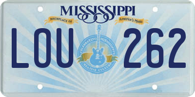 MS license plate LOU262