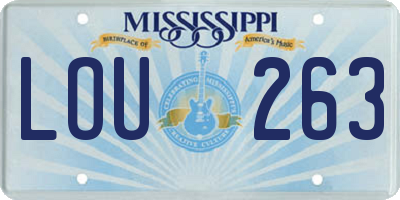 MS license plate LOU263