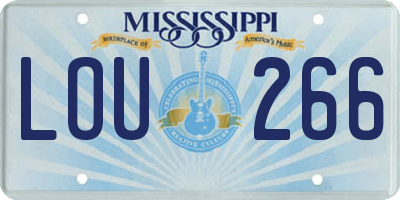 MS license plate LOU266