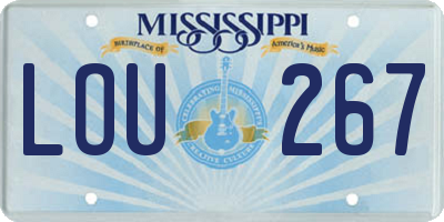 MS license plate LOU267