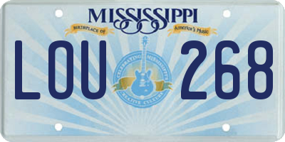 MS license plate LOU268