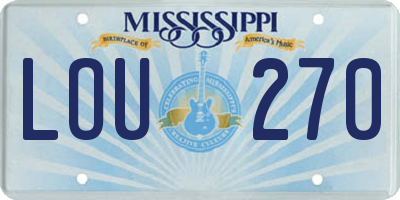 MS license plate LOU270