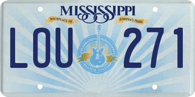 MS license plate LOU271