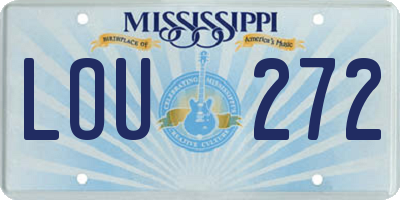 MS license plate LOU272
