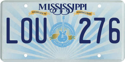 MS license plate LOU276