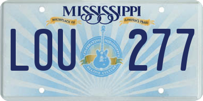 MS license plate LOU277