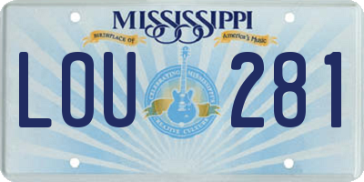 MS license plate LOU281