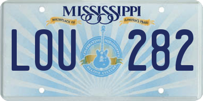 MS license plate LOU282
