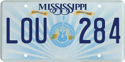 MS license plate LOU284