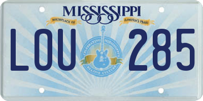 MS license plate LOU285