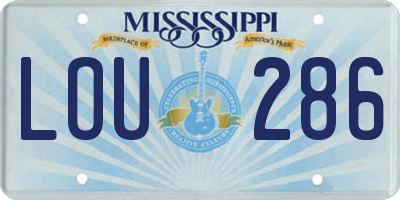 MS license plate LOU286