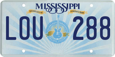 MS license plate LOU288
