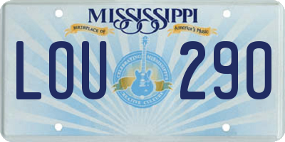 MS license plate LOU290