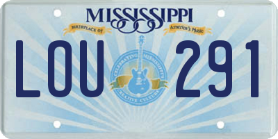 MS license plate LOU291