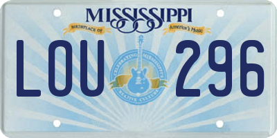 MS license plate LOU296