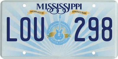 MS license plate LOU298
