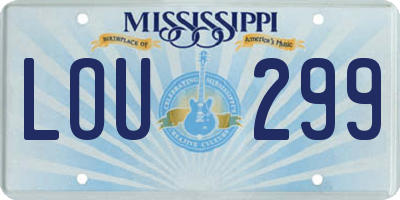 MS license plate LOU299