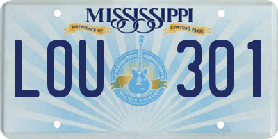 MS license plate LOU301