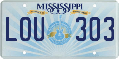 MS license plate LOU303