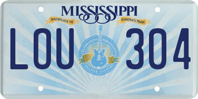 MS license plate LOU304