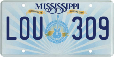 MS license plate LOU309