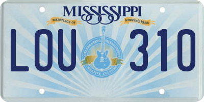 MS license plate LOU310
