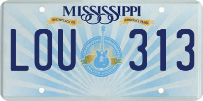 MS license plate LOU313