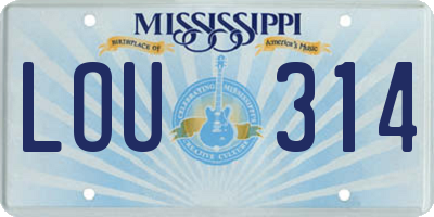 MS license plate LOU314