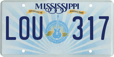 MS license plate LOU317