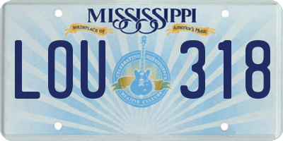 MS license plate LOU318