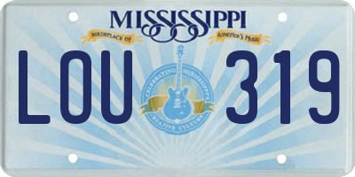 MS license plate LOU319