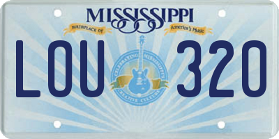 MS license plate LOU320