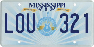 MS license plate LOU321