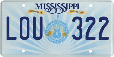 MS license plate LOU322