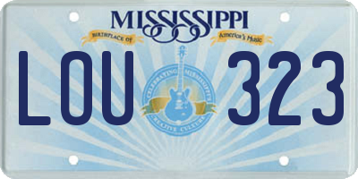 MS license plate LOU323