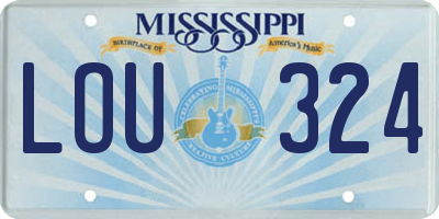 MS license plate LOU324
