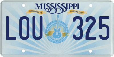 MS license plate LOU325