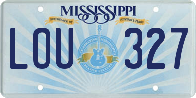MS license plate LOU327