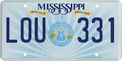 MS license plate LOU331