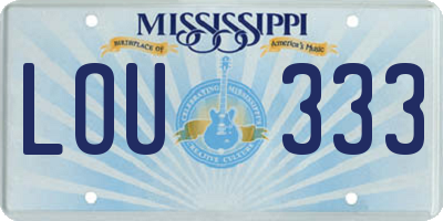 MS license plate LOU333