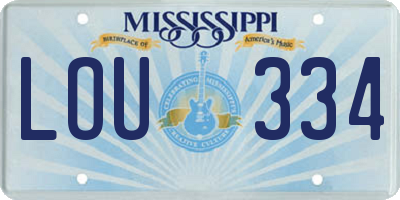 MS license plate LOU334