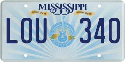 MS license plate LOU340